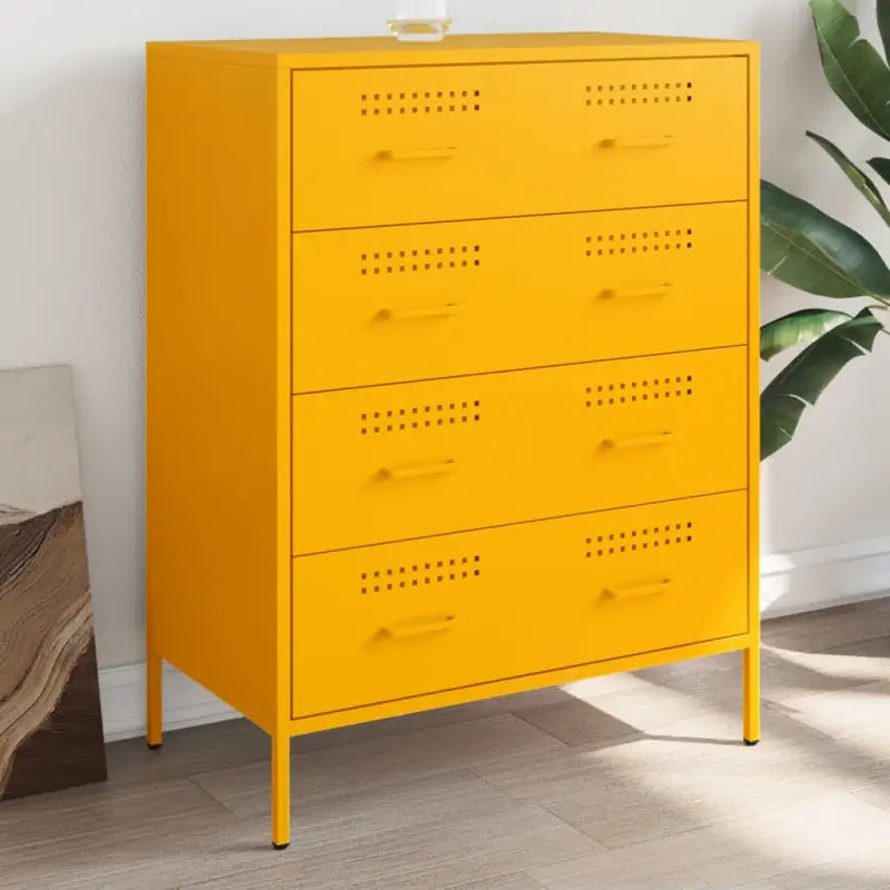 Industriële dressoir met stevig staal voor woon en slaapkamer - Geel / 1 - Dressoirs & buffetkasten