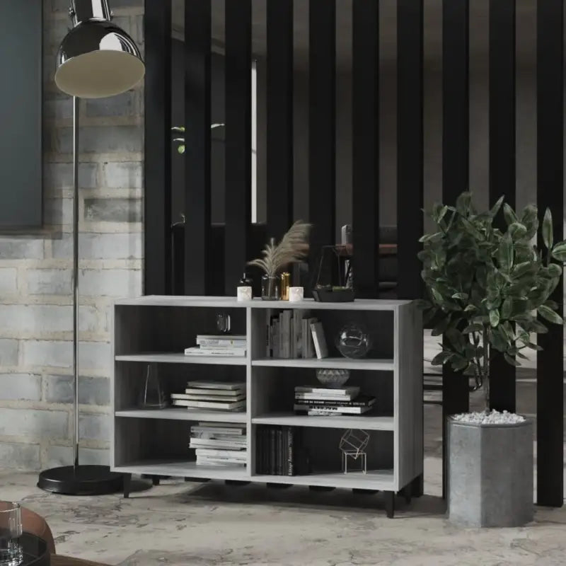Industriële dressoir van bewerkt hout met metalen poten - Grijs sonoma / 1 - Dressoirs & buffetkasten