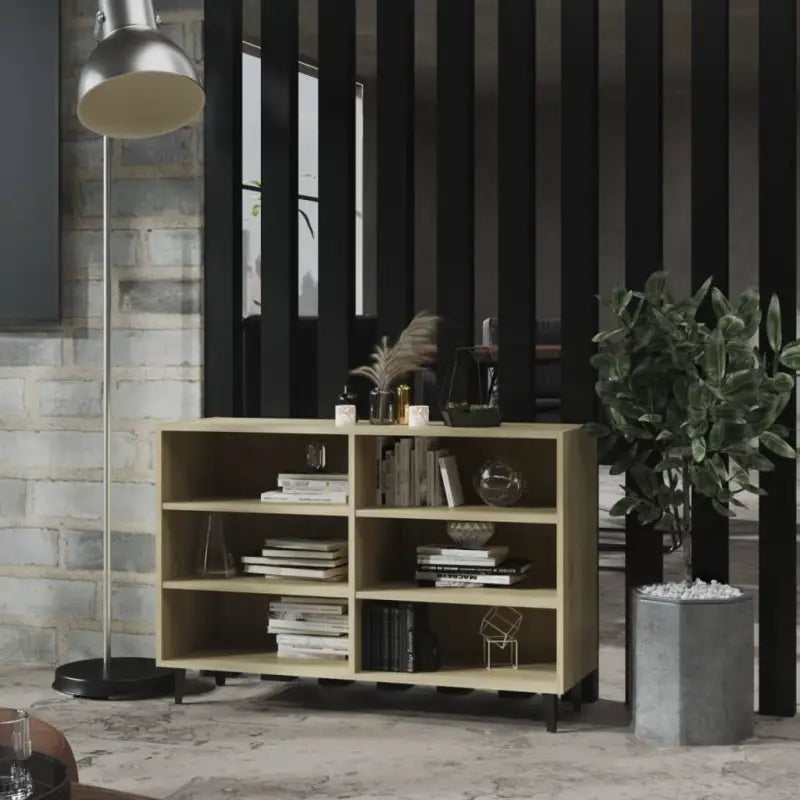 Industriële dressoir van bewerkt hout met metalen poten - Sonoma eiken / 1 - Dressoirs & buffetkasten