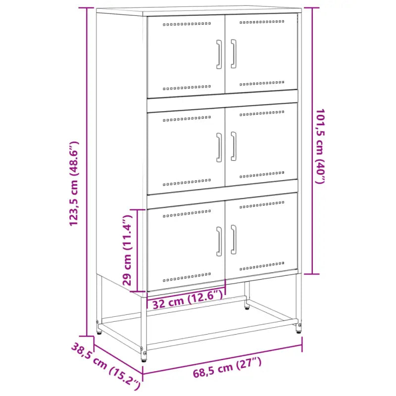 Industriële Dressoir van Staal voor Woon- of Slaapkamer - Dressoirs & buffetkasten