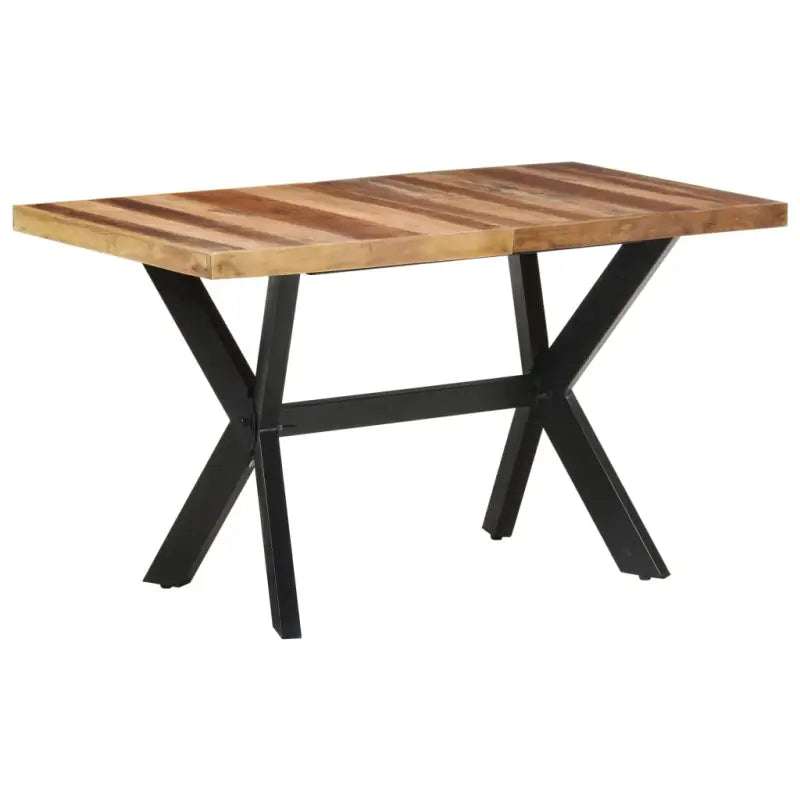 Industriële eettafel van massief acaciahout met honingkleurige afwerking - 140 x 70 x 75 cm / 1 - Eettafels