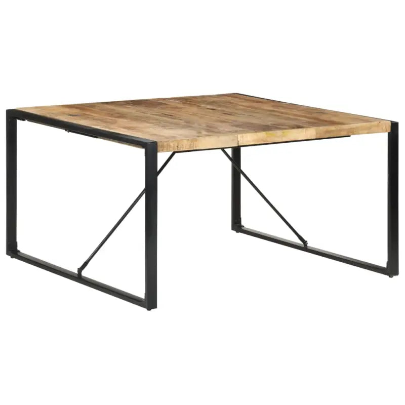 Industriële eettafel van massief acaciahout voor een uniek meubelstuk - Zwart / 1 / Ruw mangohout - Eettafels