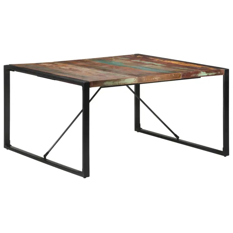 Industriële eettafel van massief acaciahout voor een uniek meubelstuk - Zwart / 1 / massief gerecycled hout - Eettafels