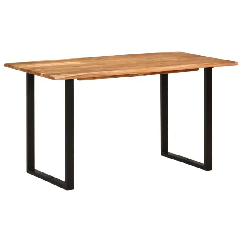 Industriële eettafel van massief acaciahout voor stijlvolle eetkamers - Zwart / 140 x 70 x 76 cm / 1 - Eettafels