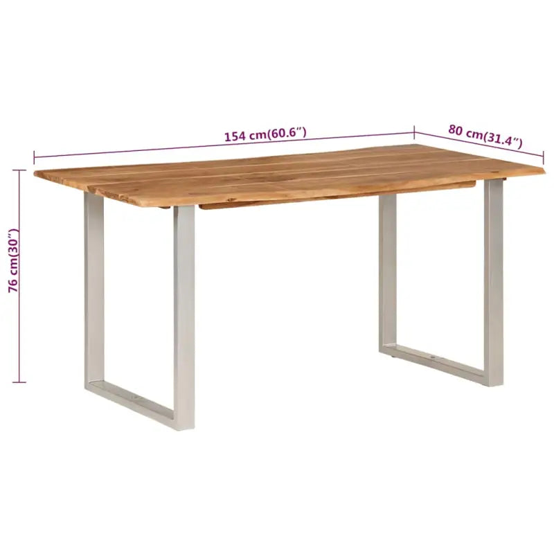 Industriële eettafel van massief acaciahout voor stijlvolle eetkamers - Eettafels