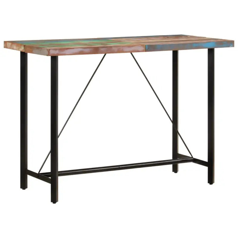 Industriële eettafel van massief gerecycled hout voor je keuken of eetkamer - Multikleur / 150 x 70 x 107 cm / 1