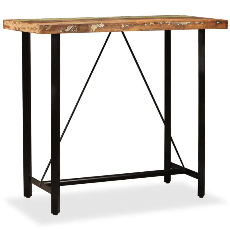 Industriële eettafel van massief gerecycled hout voor je keuken of eetkamer - Bruin / 120 x 60 x 107 cm / 1 - Eettafels