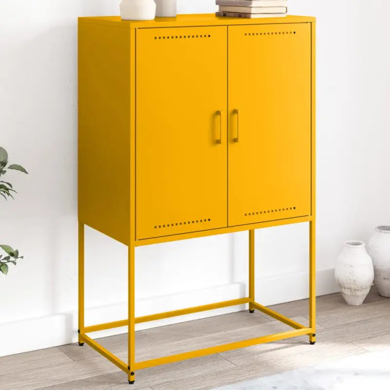 Industriële hoge kast voor woon- of slaapkamer met robuust staal - Geel / 1 - Dressoirs & buffetkasten