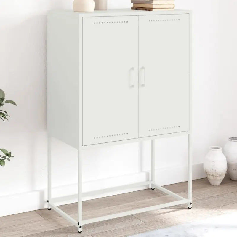 Industriële hoge kast voor woon- of slaapkamer met robuust staal - Wit / 1 - Dressoirs & buffetkasten