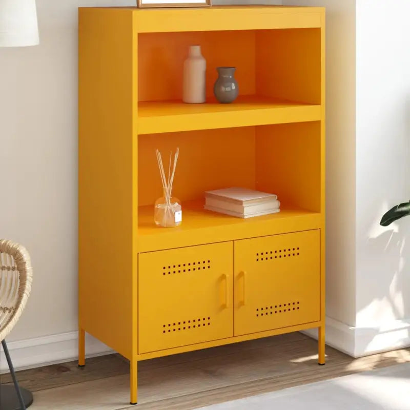 Industriële hoge kast voor woonkamer of slaapkamer duurzame stijl - Geel / 1 - Dressoirs & buffetkasten