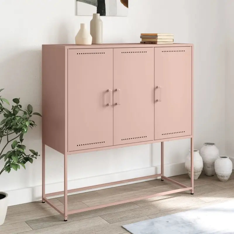 Industriële hoge kast voor woonkamer of slaapkamer - Roze / 1 - Dressoirs & buffetkasten