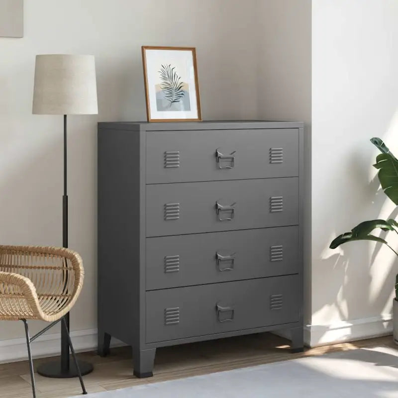 Industriële ladekast voor een praktische en stijlvolle inrichting - Antraciet / 1 - Commodes & ladekasten