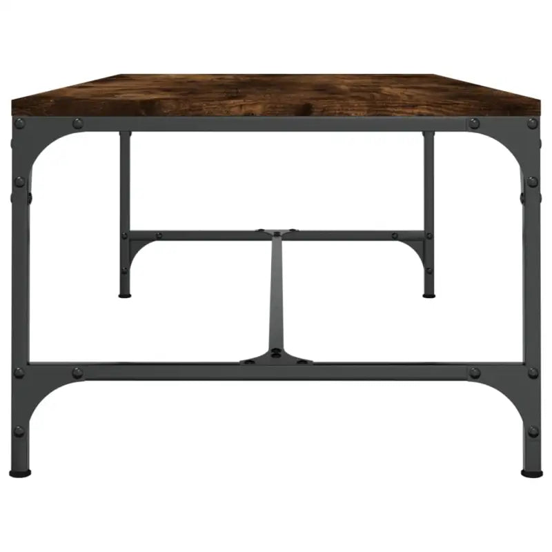 Industriële salontafel met bewerkt hout en aanpasbare poten - Salontafels
