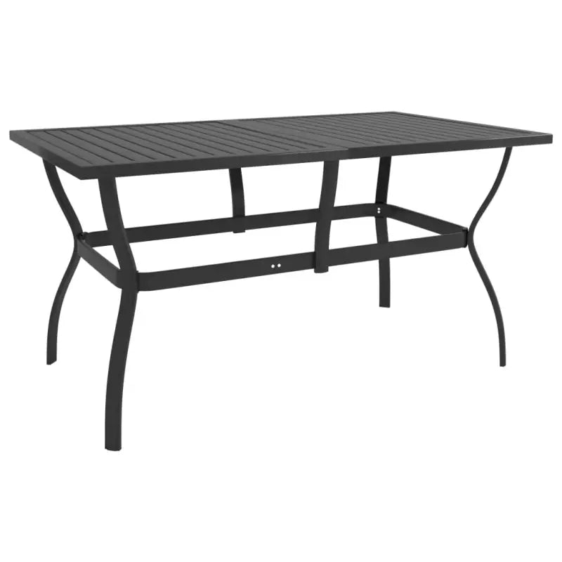 Industriële tuintafel met gelat design van Gepoedercoat Staal - Antraciet / 140 x 80 x 72 cm / 1 - Tuintafels
