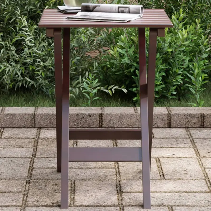 Inklapbare bijzettafel van massief populierenhout voor binnen en buiten - Bruin / 1 - Tuintafels