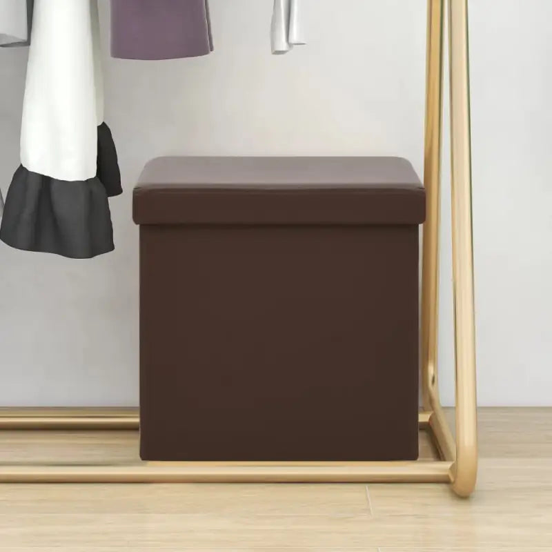 Inklapbare Opbergkruk voor Extra Zit en Opbergruimte - Bruin / 1 - Klapstoelen & krukken