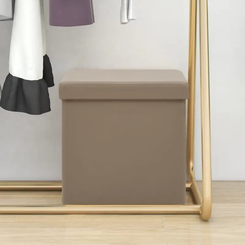 Inklapbare Opbergkruk voor Extra Zit en Opbergruimte - Cappuccino / 1 - Klapstoelen & krukken