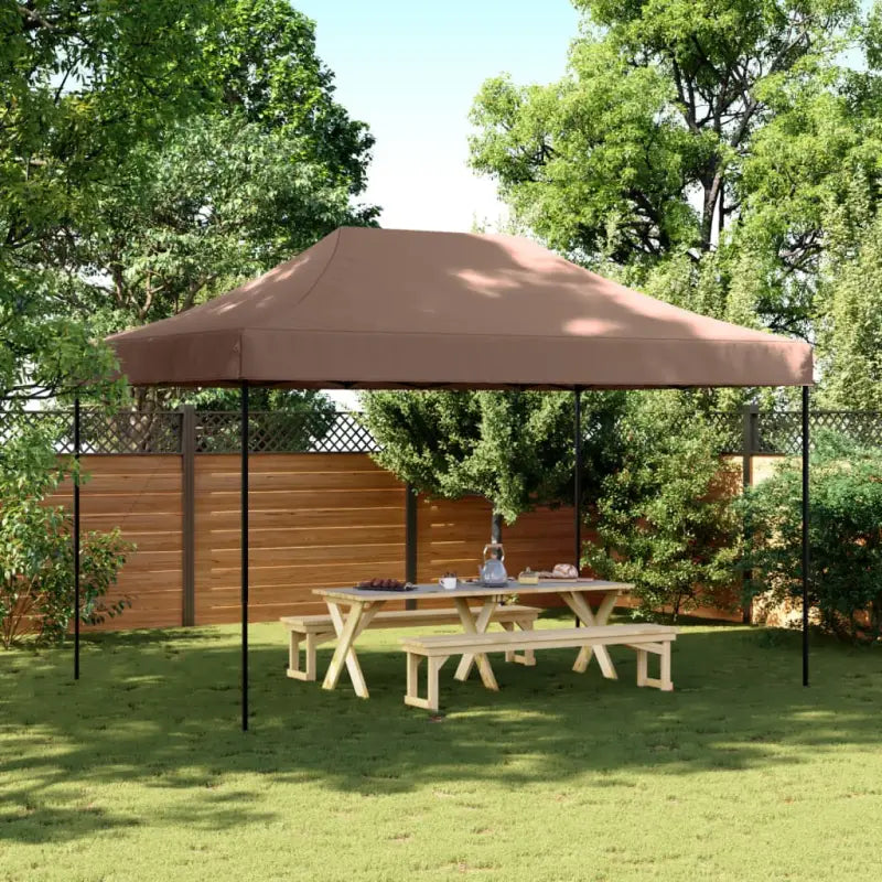 Inklapbare partytent met gepoedercoat staal voor buitenactiviteiten - Bruin / 1 / Zonder zijwand - Partytenten &