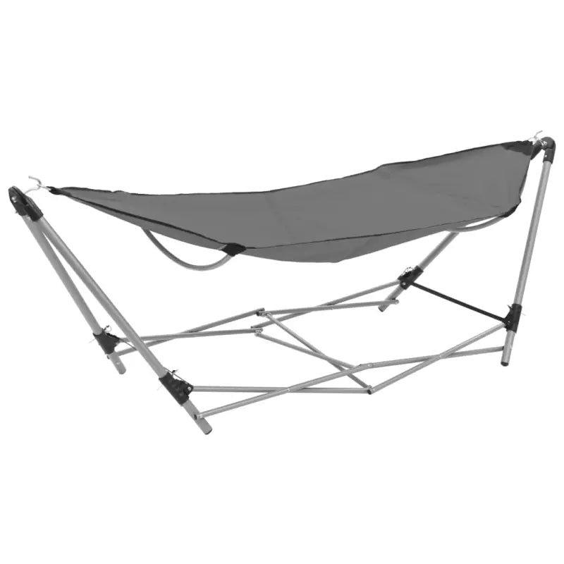 Inklapbare standaard hangmat met gepoedercoat staal en 600d oxford - Grijs / 1 - Hangmatten