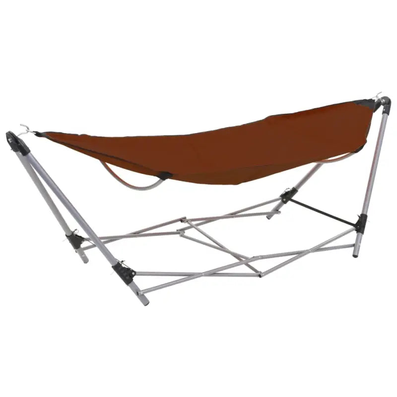 Inklapbare standaard hangmat met gepoedercoat staal en 600d oxford - Bruin / 1 - Hangmatten