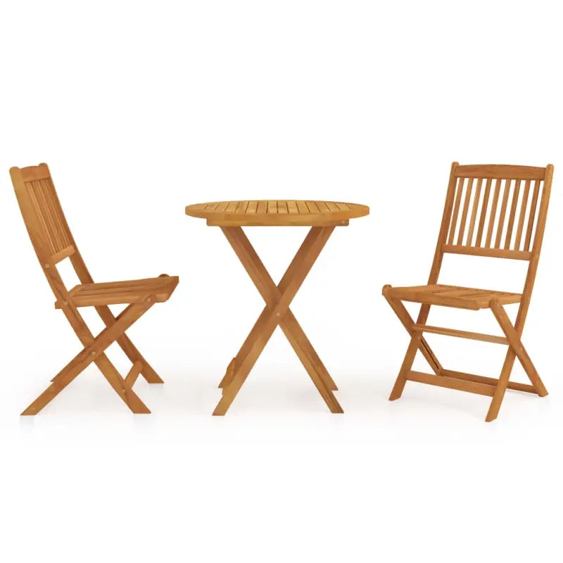 Inklapbare tuinset met massief acaciahout voor buiten dineren - 70 cm / without armrests / Rond - Tuinsets
