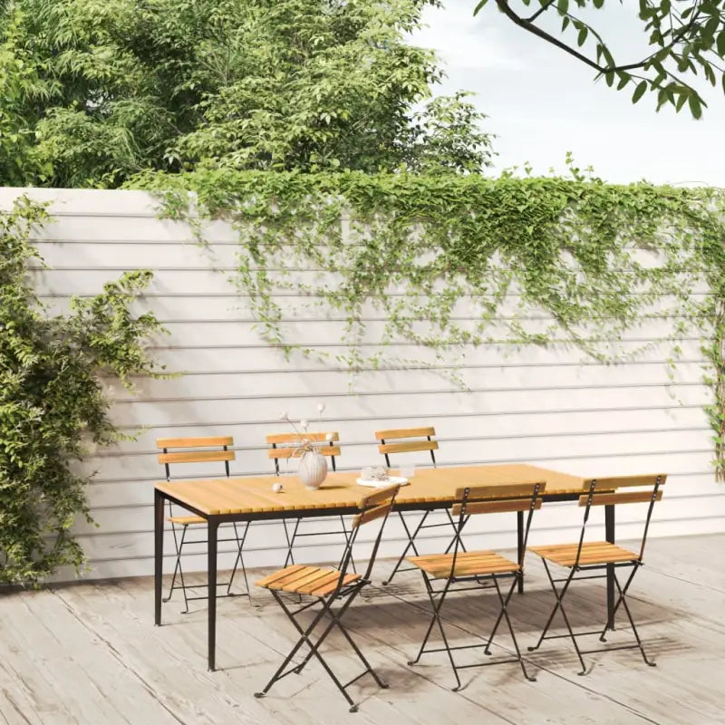Inklapbare tuinstoelen van massief acaciahout met stalen frame - Tuinstoelen