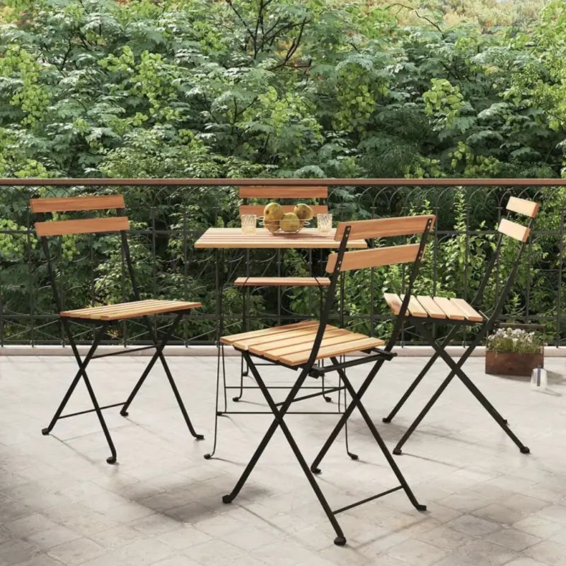 Inklapbare tuinstoelen van massief teakhout voor tuin en terras - 4 - Tuinstoelen
