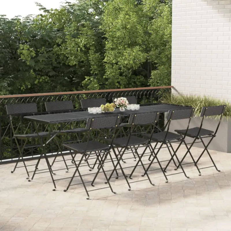 Inklapbare tuinstoelen van poly rattan voor tuin en terras - Zwart / 8 - Tuinstoelen