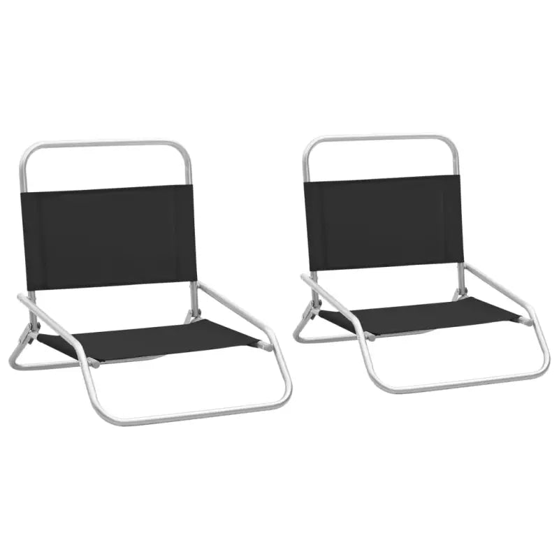 Inklapbare Tuinstoelen voor Strand Camping en Park - Zwart / 2 - Tuinstoelen