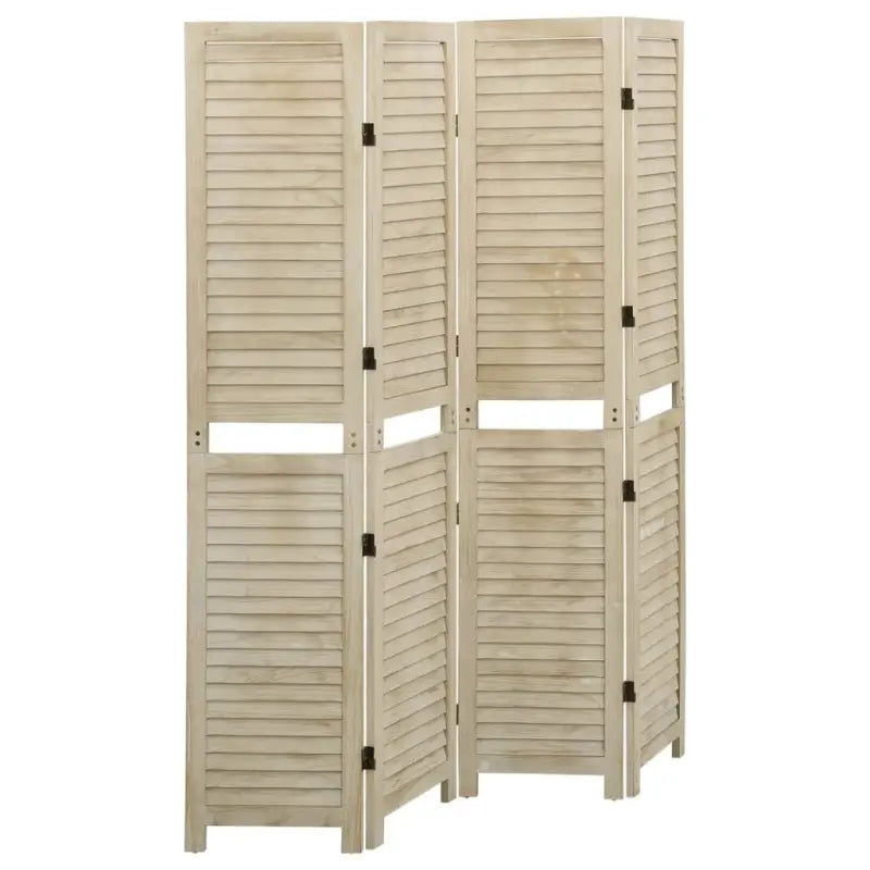 Kamerscherm in vintage-stijl van massief Paulowniahout - 140 x 165 cm / 4 - Kamerschermen