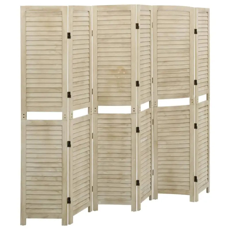 Kamerscherm in vintage-stijl van massief Paulowniahout - 210 x 165 cm / 6 - Kamerschermen