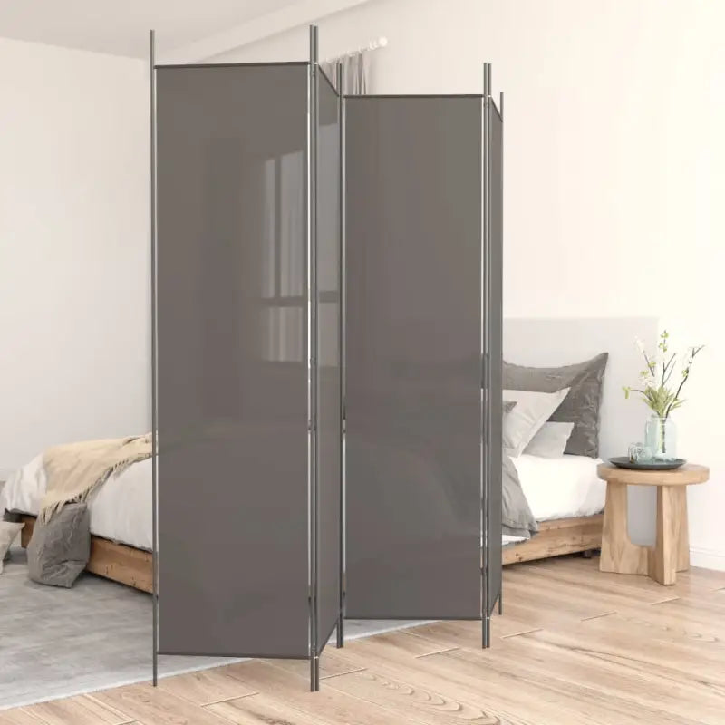 Kamerscherm met ademende stof voor privacy en sfeervolle indeling - Antraciet / 200 x 200 cm / 4 - Kamerschermen