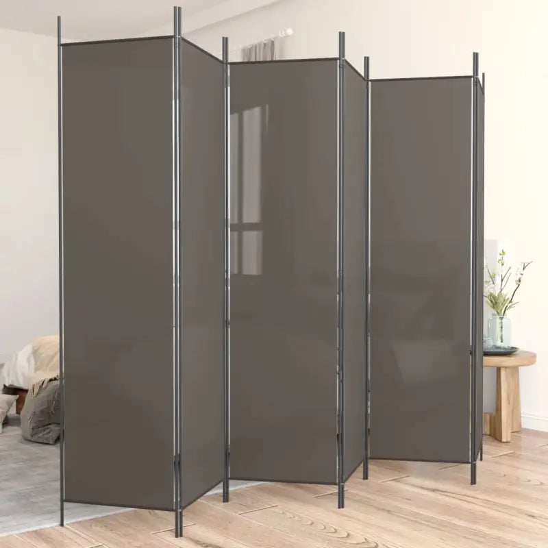 Kamerscherm met ademende stof voor privacy en sfeervolle indeling - Antraciet / 300 x 200 cm / 6 - Kamerschermen