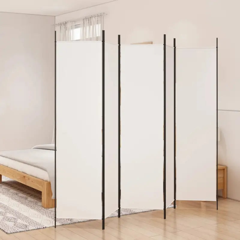 Kamerscherm met ademende stof voor privacy en sfeervolle indeling - Wit / 250 x 200 cm / 5 - Kamerschermen