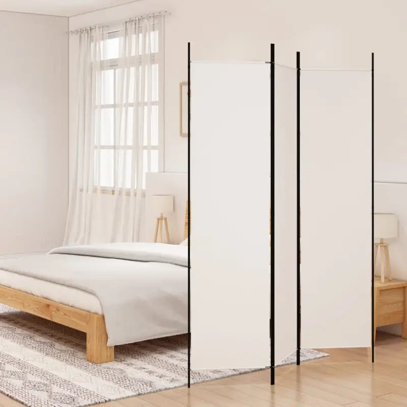 Kamerscherm met ademende stof voor privacy en sfeervolle indeling - Wit / 150 x 200 cm / 3 - Kamerschermen