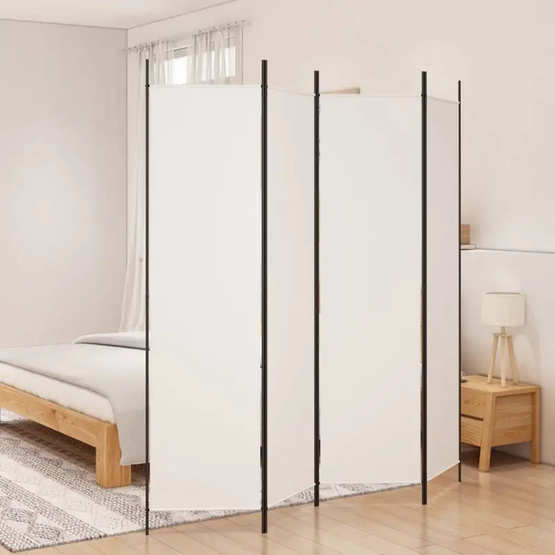 Kamerscherm met ademende stof voor privacy en sfeervolle indeling - Wit / 200 x 200 cm / 4 - Kamerschermen