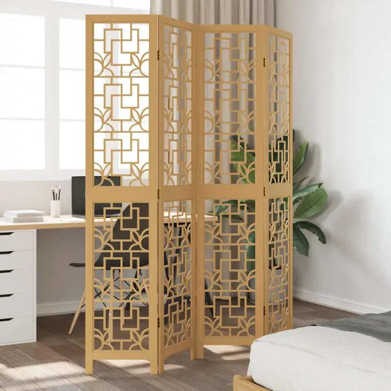 Kamerscherm van massief paulowniahout voor eenvoudig schoon gebruik binnenshuis - 40 x 200 cm / 4 - Kamerschermen