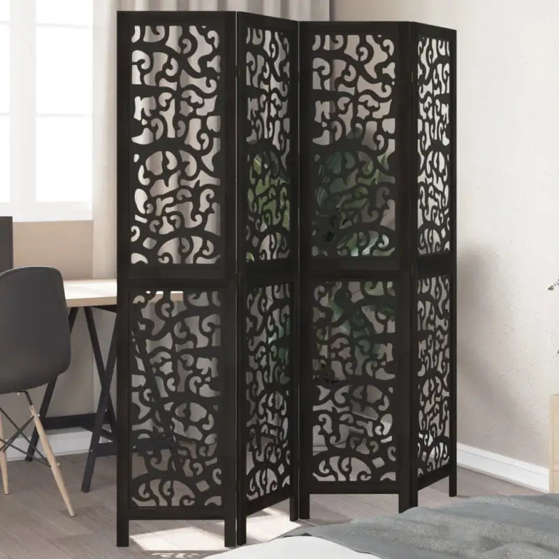 Kamerscherm van massief paulowniahout voor eenvoudig schoon gebruik binnenshuis - 40 x 180 cm / 4 - Kamerschermen