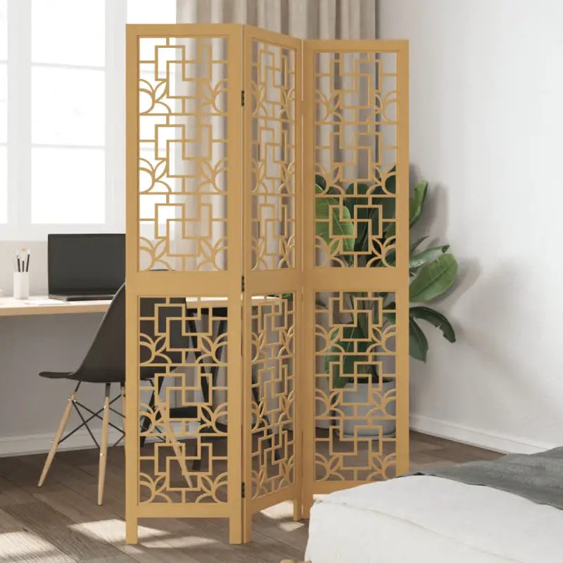 Kamerscherm van massief paulowniahout voor eenvoudig schoon gebruik binnenshuis - 40 x 160 cm / 3 - Kamerschermen
