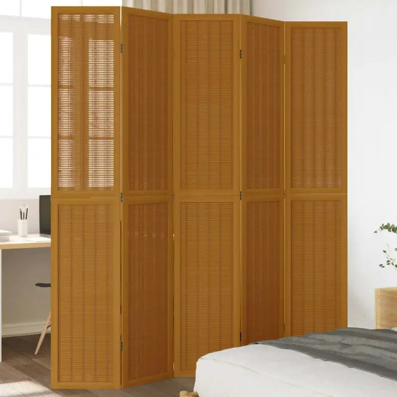 Kamerscherm van massief paulowniahout voor gebruik binnenshuis eenvoudig schoon - 40 x 220 cm / 5 - Kamerschermen