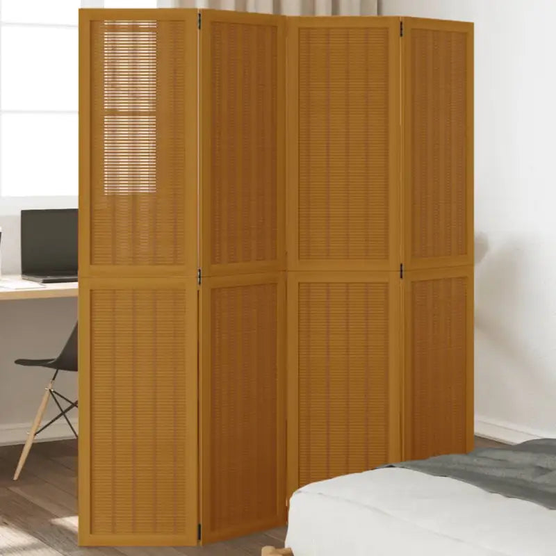 Kamerscherm van massief paulowniahout voor gebruik binnenshuis eenvoudig schoon - 40 x 180 cm / 4 - Kamerschermen