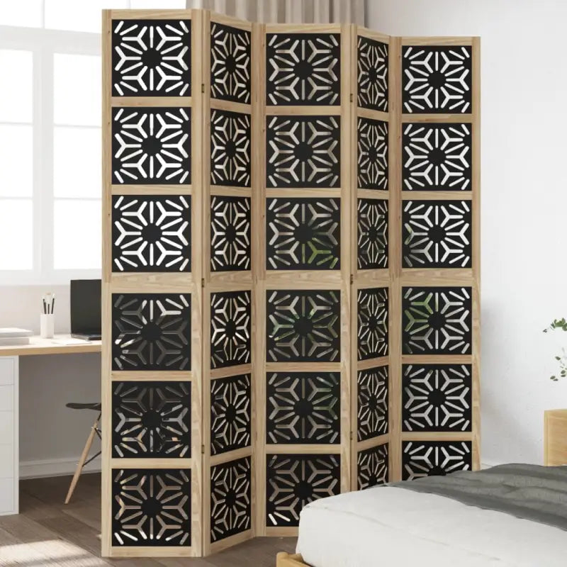 Kamerscherm van massief paulowniahout voor gebruik binnenshuis en eenvoudig schoon - 40 x 220 cm / 5 - Kamerschermen