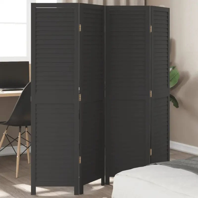 Kamerscherm van massief Paulowniahout voor gebruik binnenshuis - 40 x 160 cm / 4 - Kamerschermen