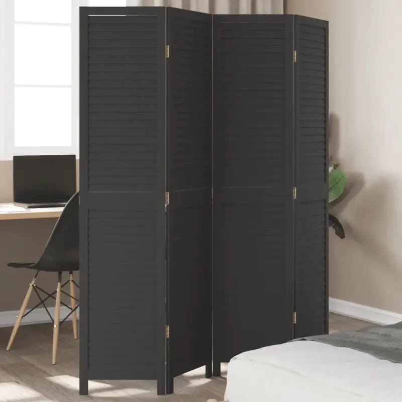Kamerscherm van massief Paulowniahout voor gebruik binnenshuis - 40 x 180 cm / 4 - Kamerschermen