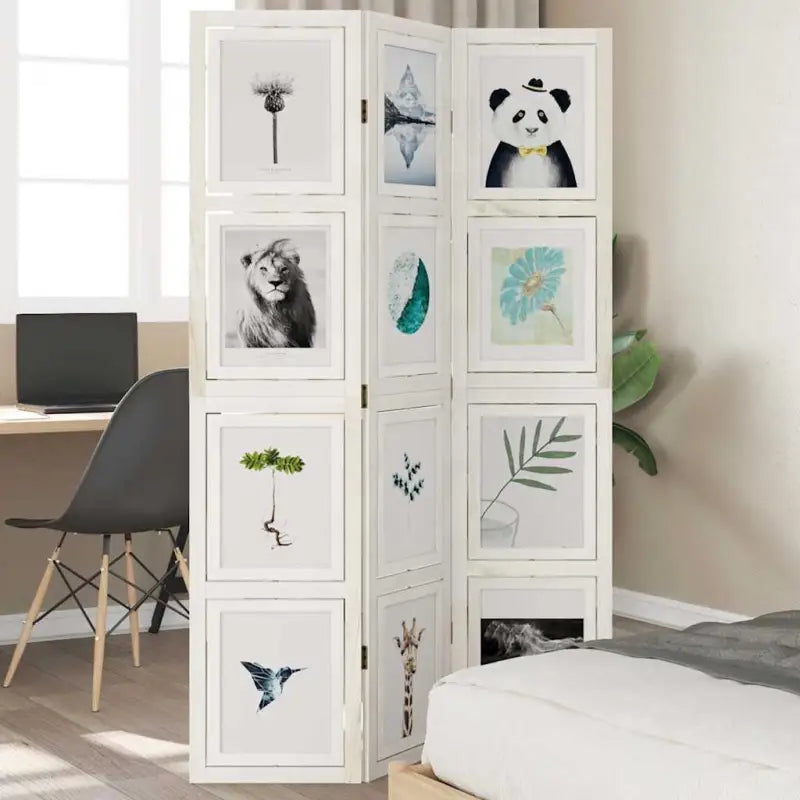 Kamerscherm van massief paulowniahout voor gebruik binnenshuis - 40 x 180 cm / 3 - Kamerschermen