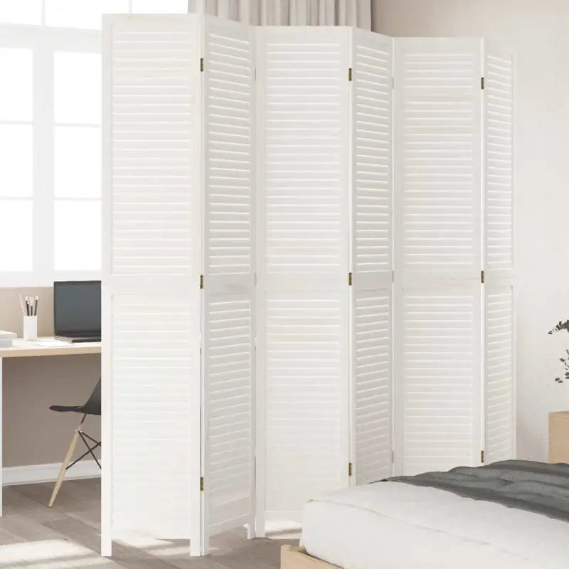 Kamerscherm van massief paulowniahout voor gebruik binnenshuis - 40 x 220 cm / 6 - Kamerschermen