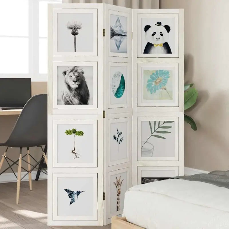 Kamerscherm van massief paulowniahout voor gebruik binnenshuis - 40 x 160 cm / 3 - Kamerschermen