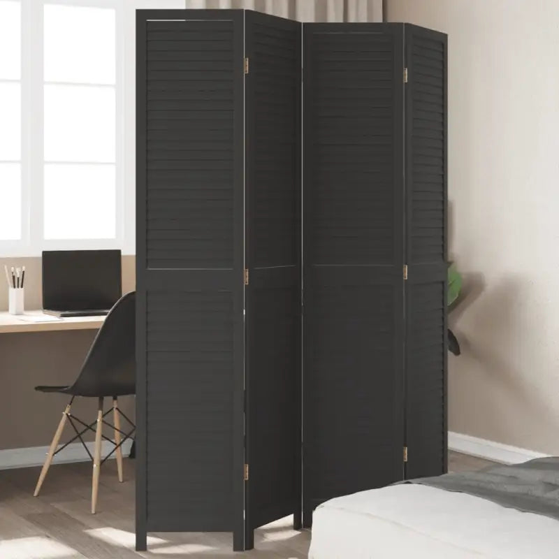 Kamerscherm van massief Paulowniahout voor gebruik binnenshuis - 40 x 200 cm / 4 - Kamerschermen