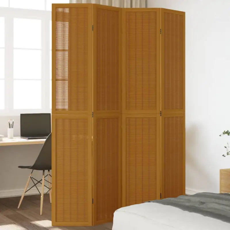 Kamerscherm van massief paulowniahout voor gebruik binnenshuis eenvoudig schoon - 40 x 220 cm / 4 - Kamerschermen