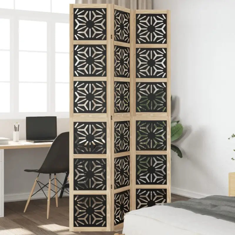 Kamerscherm van massief paulowniahout voor gebruik binnenshuis en eenvoudig schoon - 40 x 220 cm / 3 - Kamerschermen